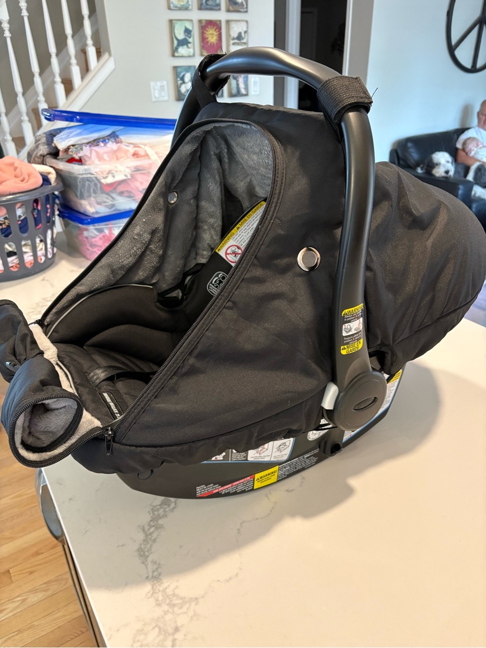 Infant Car Seat Cover in Black